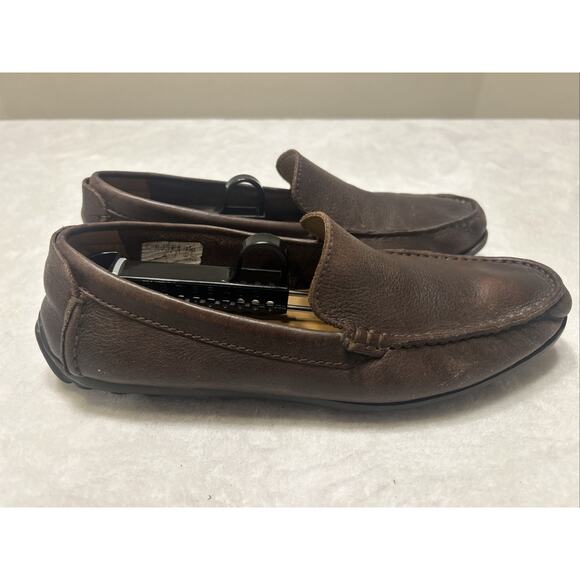 Clarks Men’s Shoes Size 8.5 M Brown Leather Loafers Moccasins Slip on Driving - Picture 3 of 9